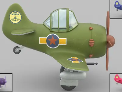 Cartoon Fighter Low-poly 3D model