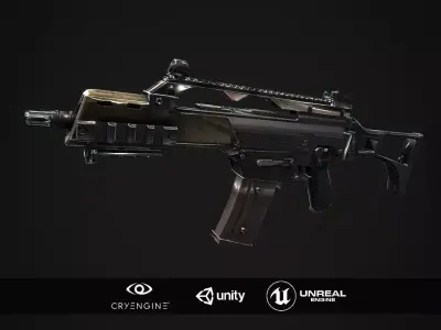 G36 ag rifle Low-poly 3D model