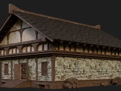 Old Medieval Building 4K Textures GameReady 103 Low-poly 3D model
