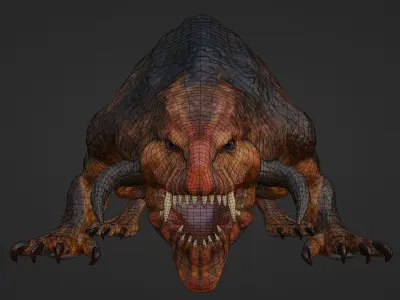 Monster Earth Dragon Low-poly 3D model