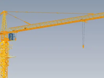 tower construction crane 3D model