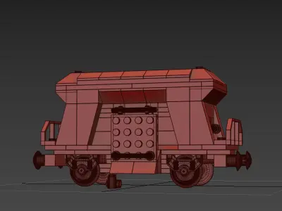 Train Lego Coal Hopper 3D model