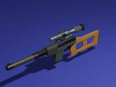 low poly VSS special sniper rifle Low-poly 3D model