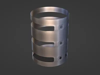 Mechanical - cyindrical shield Low-poly 3D model