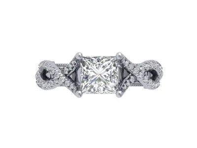 Princess Art Deco Ring 3D print model 16