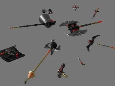 Evilish weapons dark fantasy 3D Model Pack