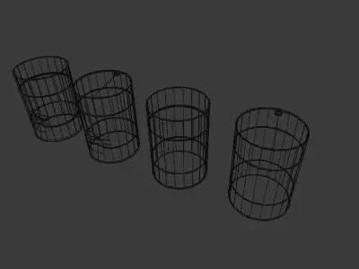 Barrel three cylinders Free low-poly 3D model