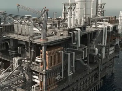 oil platform 3D model buy