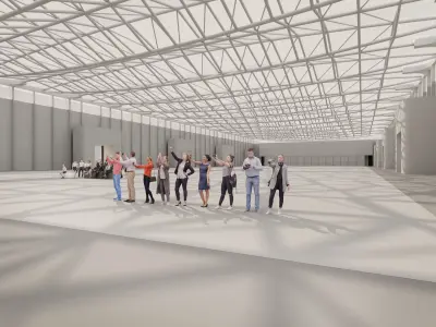 Exhibition Hall Interior Low-poly 3D model