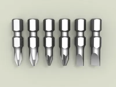 Screwdriver bit set 3D model purchase