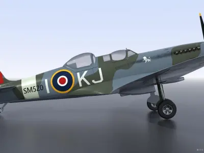 SPITFIRE TR MK9 - Not rigged Low-poly 3D model