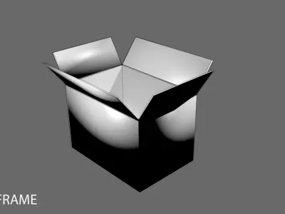 Cardboard Box - Rectangular Medium 3D model
