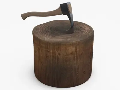 Adzes Tool in Stump 3D model