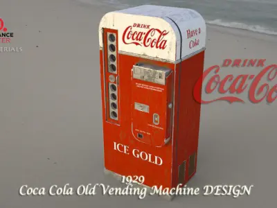 Coca Cola  Old Big   Vending Machine  design Low-poly 3D model