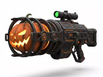 Halloween Jack O Lantern Plasma Cannon 3D Model Low-poly 3D model