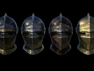 Medieval Knight Helmet 3D model