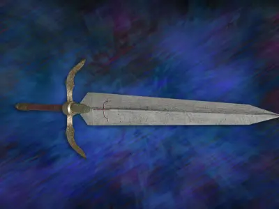 Medieval Sword Claymore Legend Galatea LowP Free 3D model