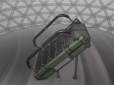 Sci-Fi Stairs - 8 - Green Version  Low-poly 3D model