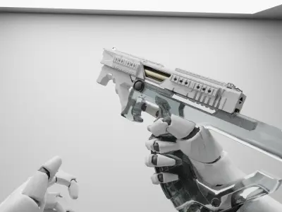 Tariro X-000 Sci-Fi Handgun Game Asset 3D model