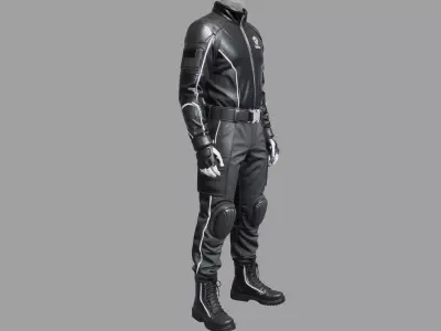 Tactical Dark Gray Combat Suit 3D model