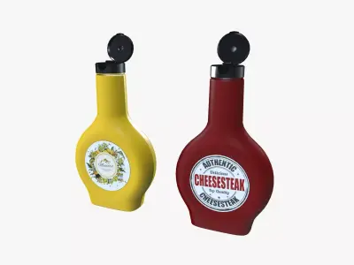 Sauce bottle Low-poly 3D model