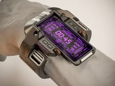 EM1 Watch Concept wrist watch PBR Low-poly 3D model