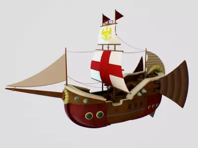 Ship Warcraft Low-poly 3D model