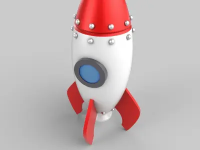 Rocket ship Low-poly 3D model by squarebagel