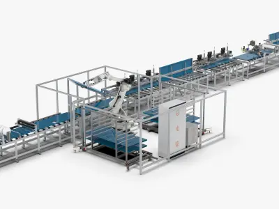 Automatic Hall Door Panel Assembly Line 3D model