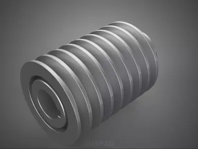 STANDARD 8 EIGHT OCTUPLE GROOVE TRACK PULLEY SHEAVE WHEEL V BELT 3D model