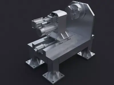 Horizontal lathe 3D model