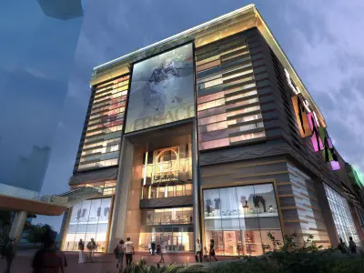 3Dmax fashion city commercial square building 29 3D model