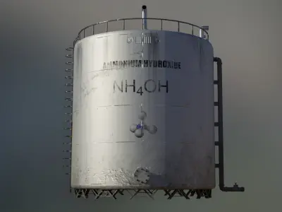 Large industrial ammonia storage tank 3D model