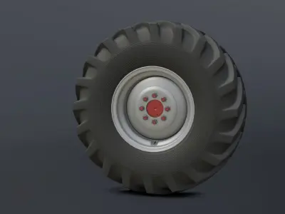 Set of wheels for combine SK-5 Niva KSK-100 Free low-poly 3D model