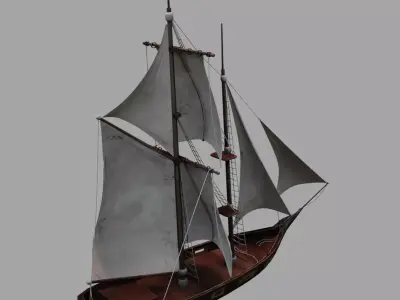 Sailing Ship  Low-poly 3D model