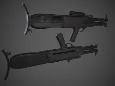 Shotgun High Standart model 10 HS10 Low-poly 3D model