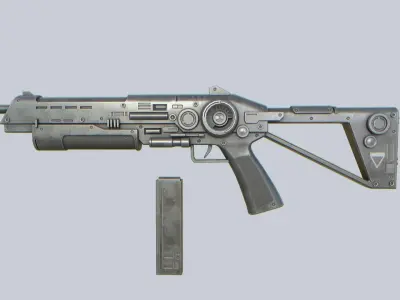 Scifi military gun Low-poly 3D model buy