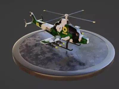 Helicopter  Camouflaged 3D model