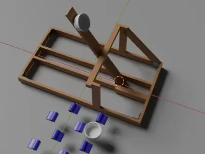 catapult Low-poly 3D model