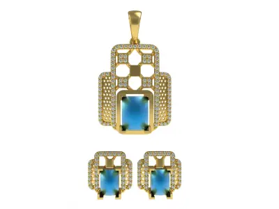 Diamond Pendant Set 49 3D print model