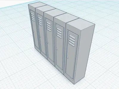 5 lockers scale h0 1-87 3D print model