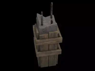 broken concrete pillar 3D model