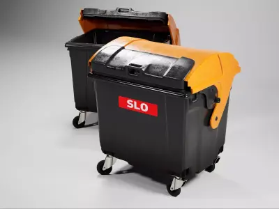 4 Wheel Trashcan  3D model