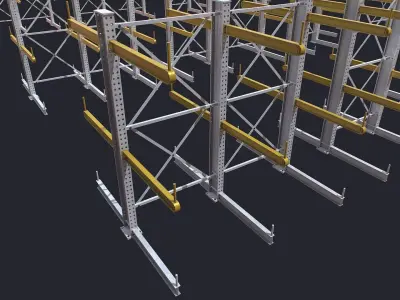 Warehouse Heavy Racks Shelves Low-poly 3D model