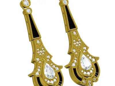 Antique Long Cocktail Earring 3D print model