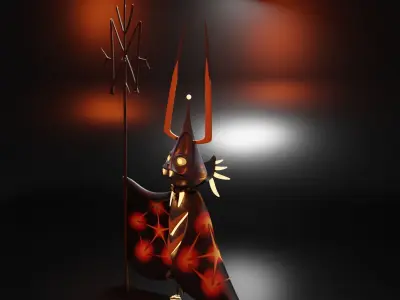 Dark Cockroach Low-poly 3D model