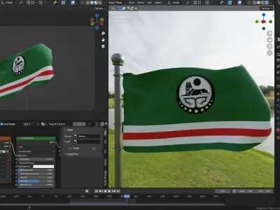 Animated Ichkeria Flag 3D model