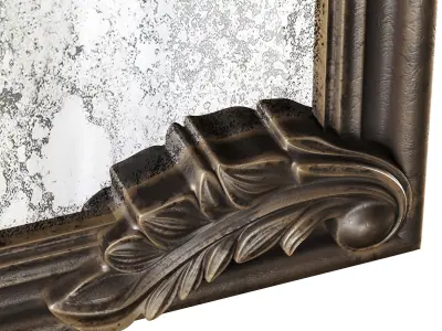 Fransk Antik Helkroppsspegel 108x185cm Guld Louis 3D model