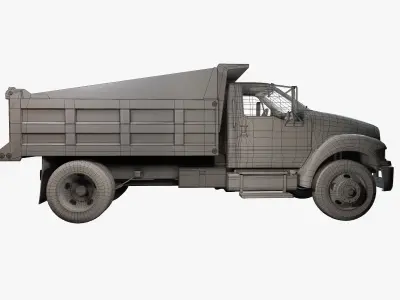 Dump Truck Game Ready PBR Textures Low-poly 3D model