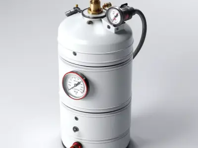 Futuristic Oxygen Tank with Gauge 3D model